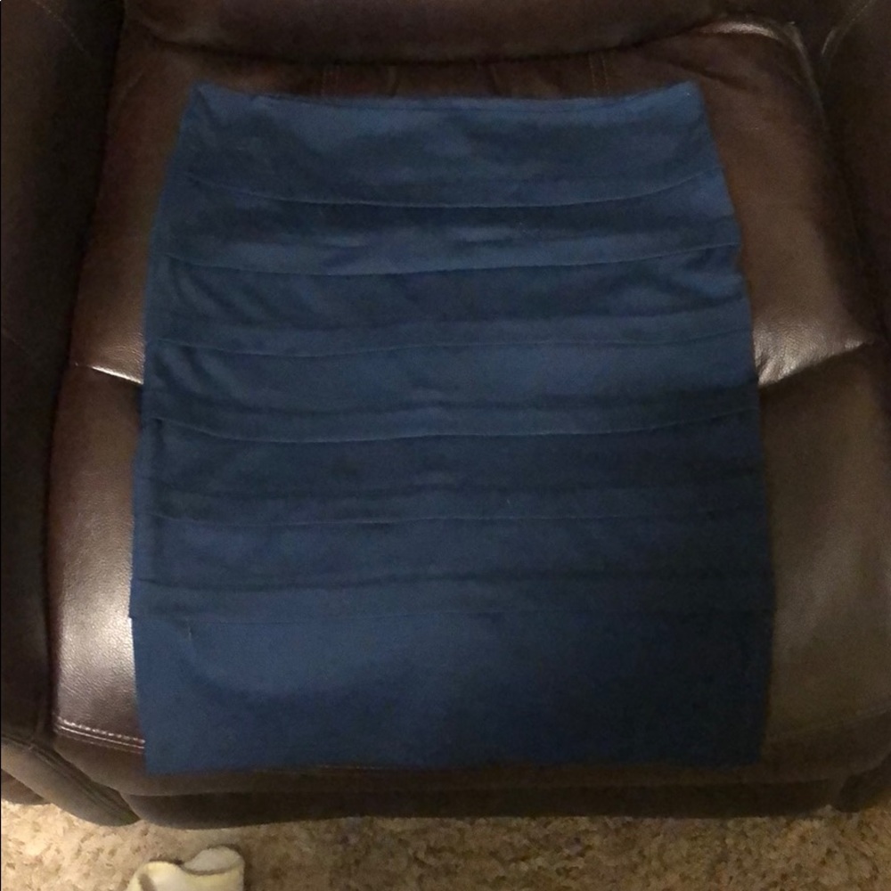 Blue body con skirt